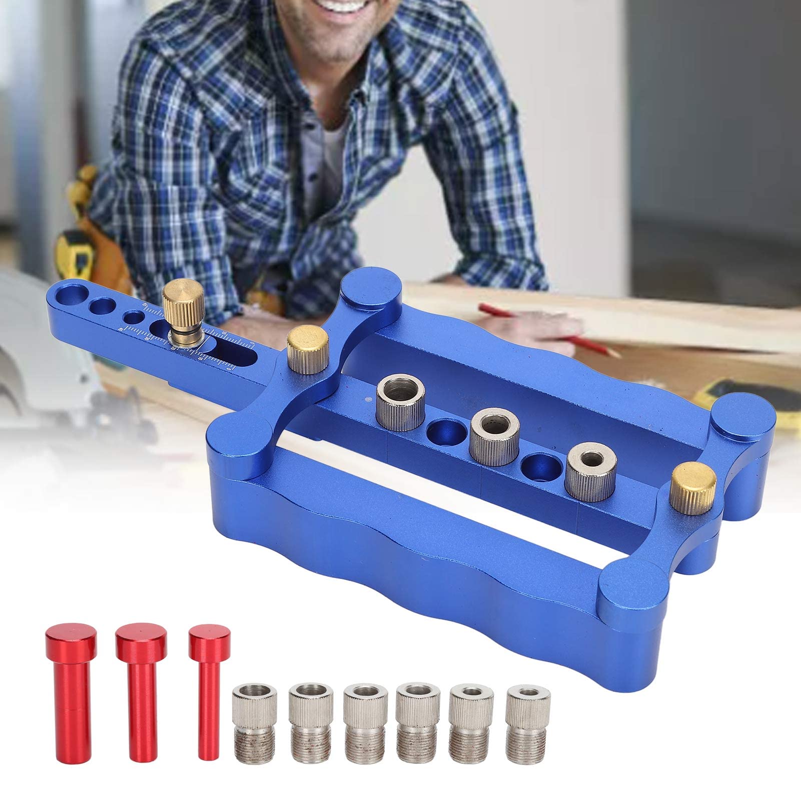Cryfokt per Fori, Strumento Efficiente per la Lavorazione del Legno, Migliora la Precisione di Foratura per Carpentieri Fai-te, Materiale in Lega di Alluminio