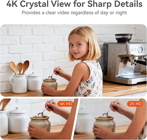 Miniatura 2 de Cámara de seguridad 4K, la primera de la industria con almacenamiento integrado sin tarifas mensuales, cámara de interior inalámbrica, cámara para