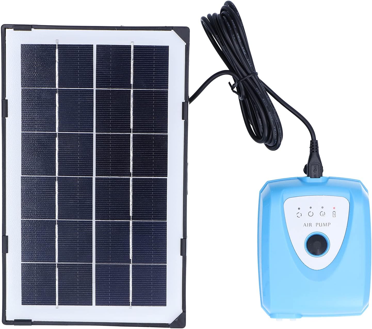 Solar Powered Oxygenator Water Air Pump Low Noise Pond Aerator with 3.5W Solar Panel 4000mAh Battery for Aquariums Fish Tanks Outdoor Fishing Brass Plastic Construction AP00
