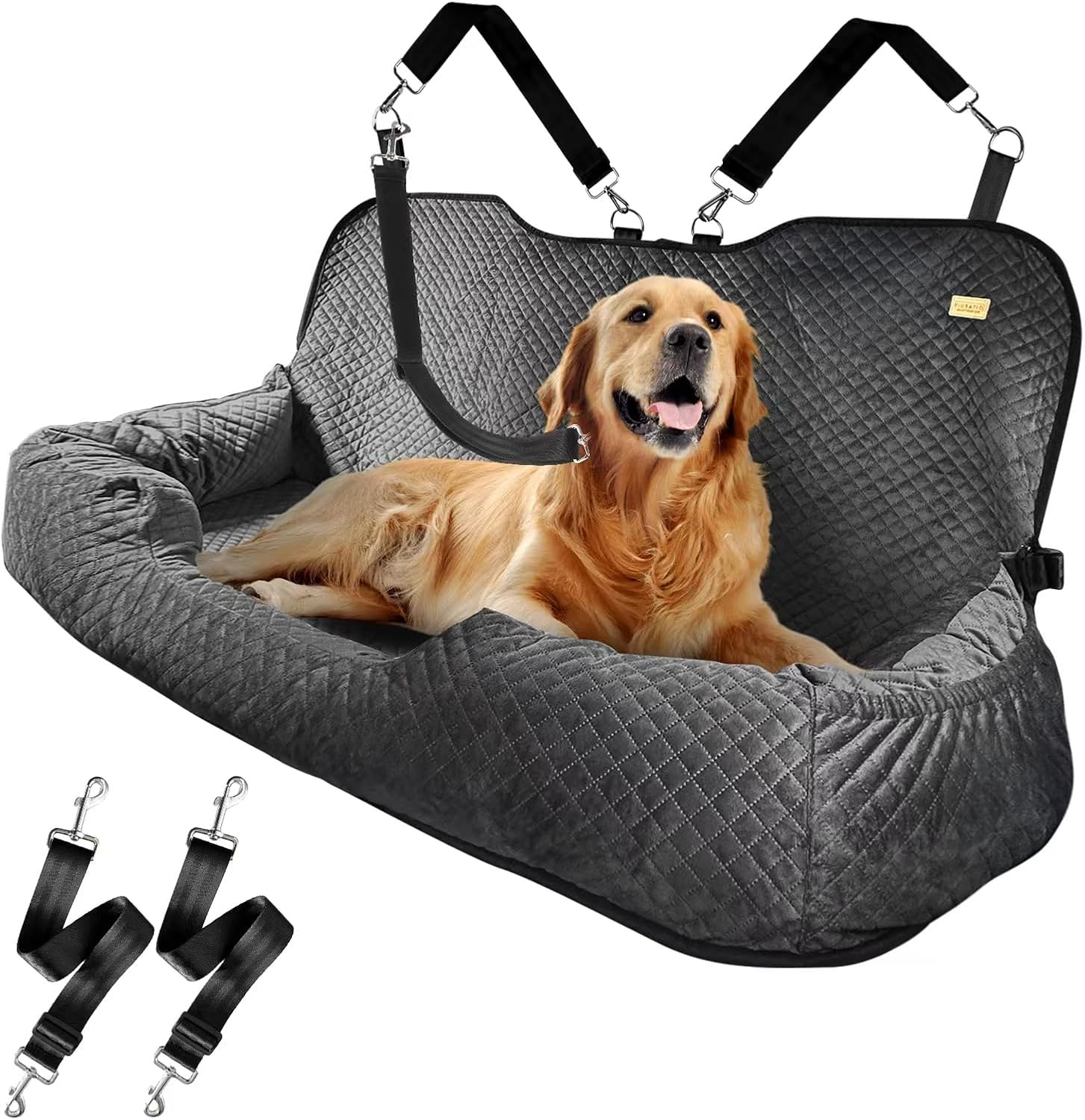 Detachable Washable Car Seat for Large Dogs up to 100lbs with Safety Pocket Detachable Washable Car Seat for Large Dogs up to 100lbs with Safety Pocket