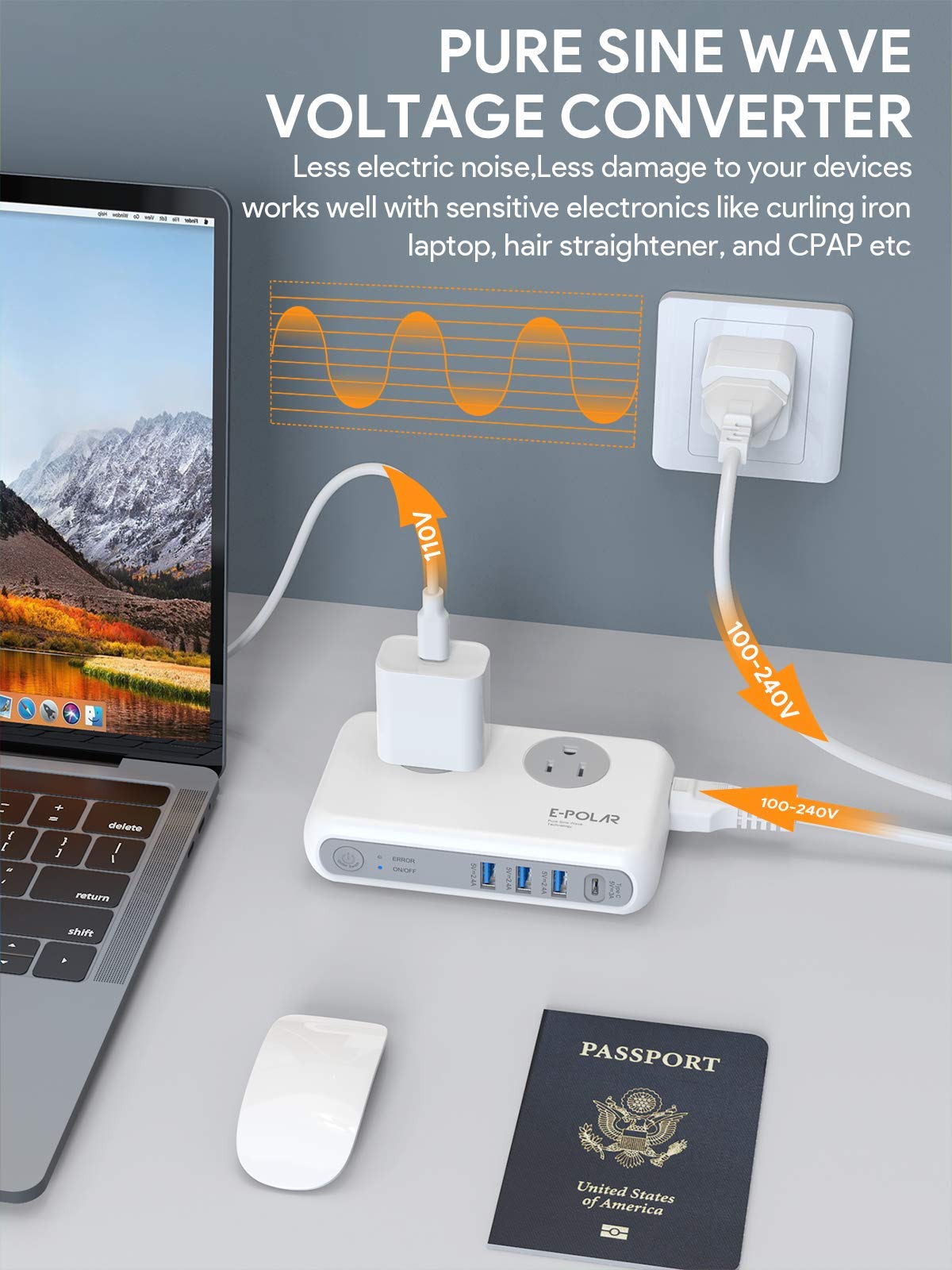 Buy [Pure Sine Wave] Power Voltage Converter and Travel Adapter by E