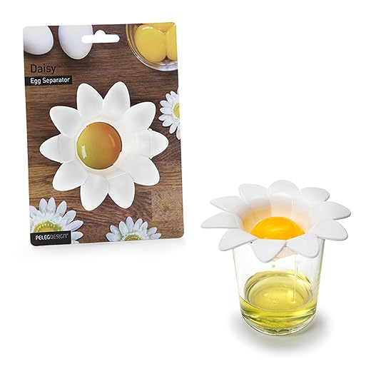 PELEG DESIGN Daisy Plastic Egg Separator, Egg White Yolk Divider Kitchen Gadgets Baking Tools Egg Extractor, Cute Flower Design