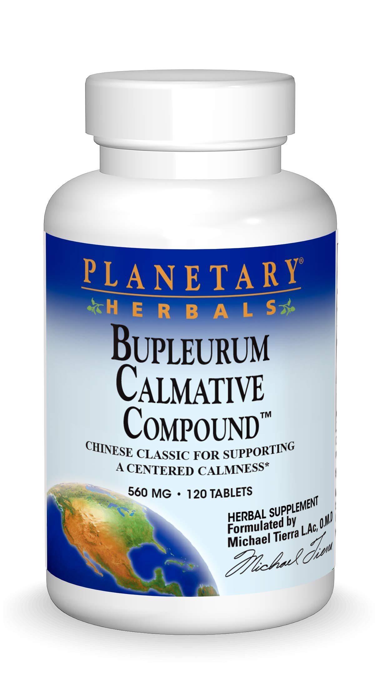 Planetary Herbals Bupleurum Calmative Compound 560 mg Chinese Classic for Supporting a Centered Calmness - 120 Tablets