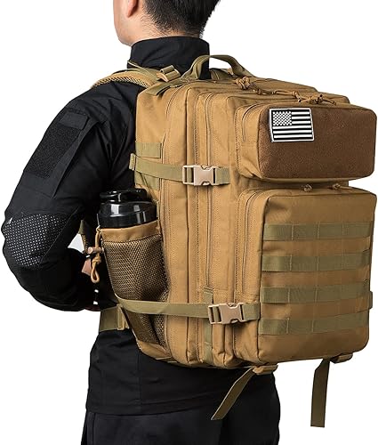 Miniatura 50 de QT&QY Mochilas tácticas militares para hombres, mochila Molle de 35 L, 45 L, bolsa grande de 3 días, mochila de senderismo con soporte para botella
