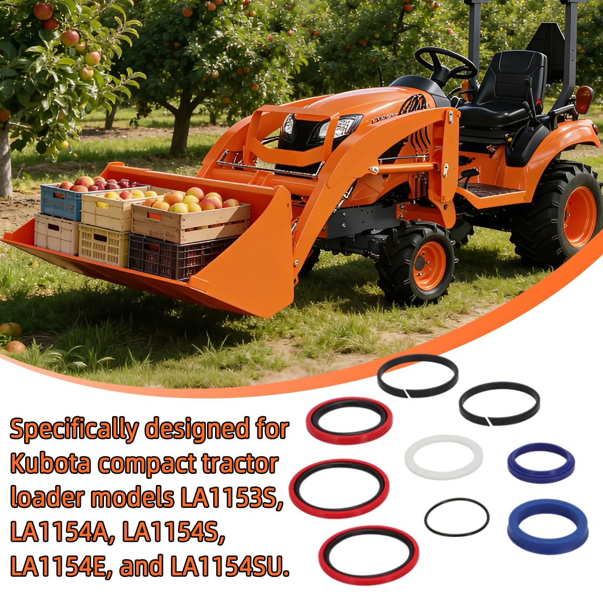 Seal Kit for Kubota Compact Tractor Loader LA1153S, LA1154A, LA1154S, LA1154E, LA1154SU - 7J417-64920 7J417-63400