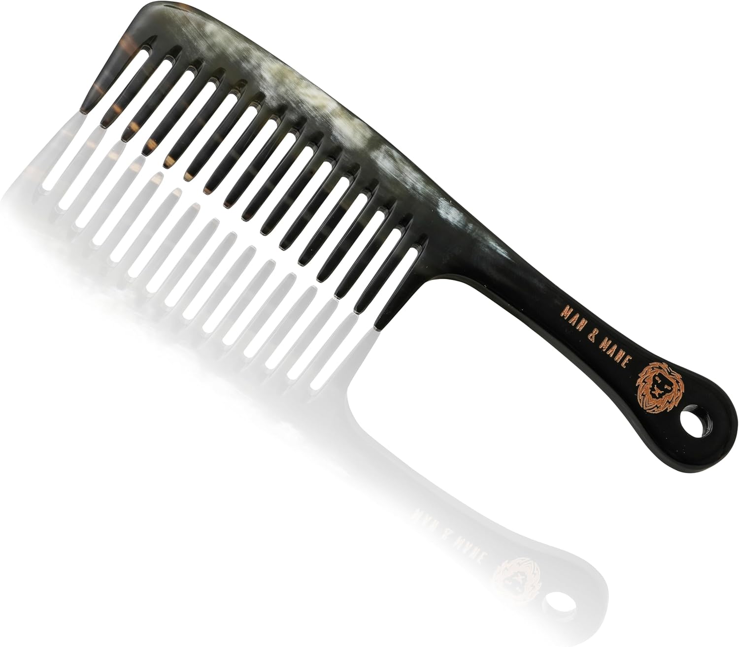プレミアムハンドメイド100%オックスホーン帯電防止ワイドトゥースデタングリング&amp;スタイリングコーム レディース&amp;メ
