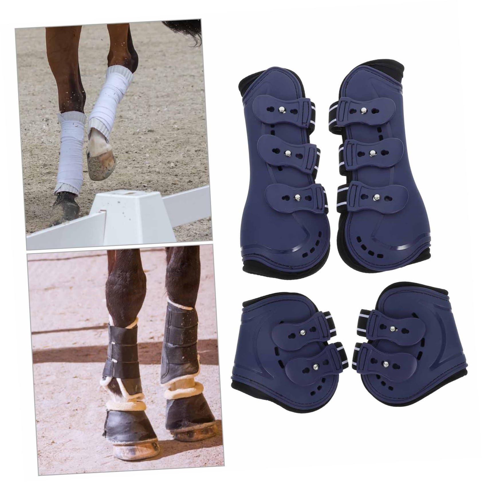 VICASKY 4stücke Pferdestiefel Beinschutz Für Pferd Wiederverwendbar Sehnenschutz Einstellbare Passform Schutz Für Vorder Und Hinterbeine Trainingsstiefel