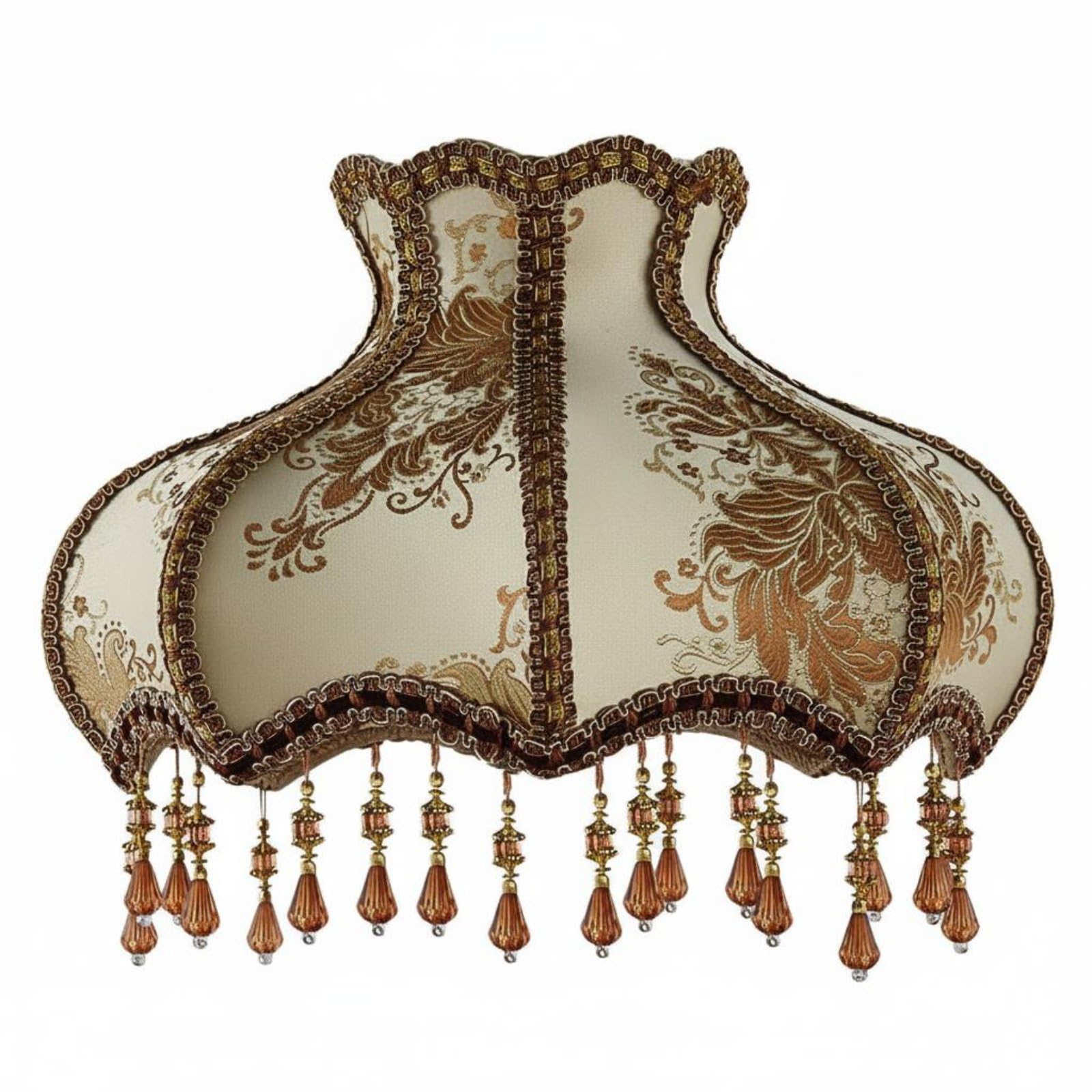 Pantalla de Tela Vintage Estilo Europeo Pantalla de Lámpara Floral Grande Flecos Decorativos Iluminación Del Hogar para Salón, Dormitorio, Estudio, Estilo Europeo Antiguo Con Oro Fundido
