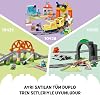 LEGO DUPLO Town Interactive Adventure Train مجموعة ألعاب تعليمية للأطفال الذين تتراوح أعمارهم بين 10427 و2 عامًا وأكثر لتعزيز مهارات لعب الأدوار بالأضواء والأصوات، فكرة الهدية (57 قطعة)