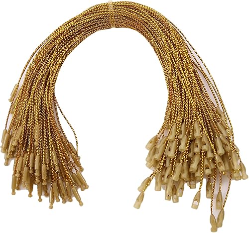 Cuerda para colgar adornos de Navidad, 100 piezas de cinta dorada, cuerda precortada con cierre de broches para adornos de Navidad, decoración