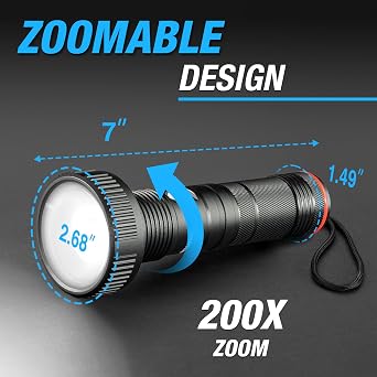 Taclight Max LED Rechargeable Flashlight - High Lumen, Ultra Bright, Flash Light - 7000 Kelvin Cree Tactical Flash Light Compact Flashlights for Camping, Hunting, Home, Survival, Emergencies