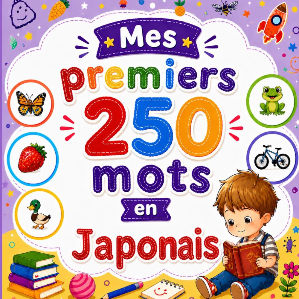 Mes premiers 250 mots en japonais: Livre bilingue Français–Japonais pour enfants | Apprentissage facile avec images colorées | Vocabulaire essentiel du quotidien.