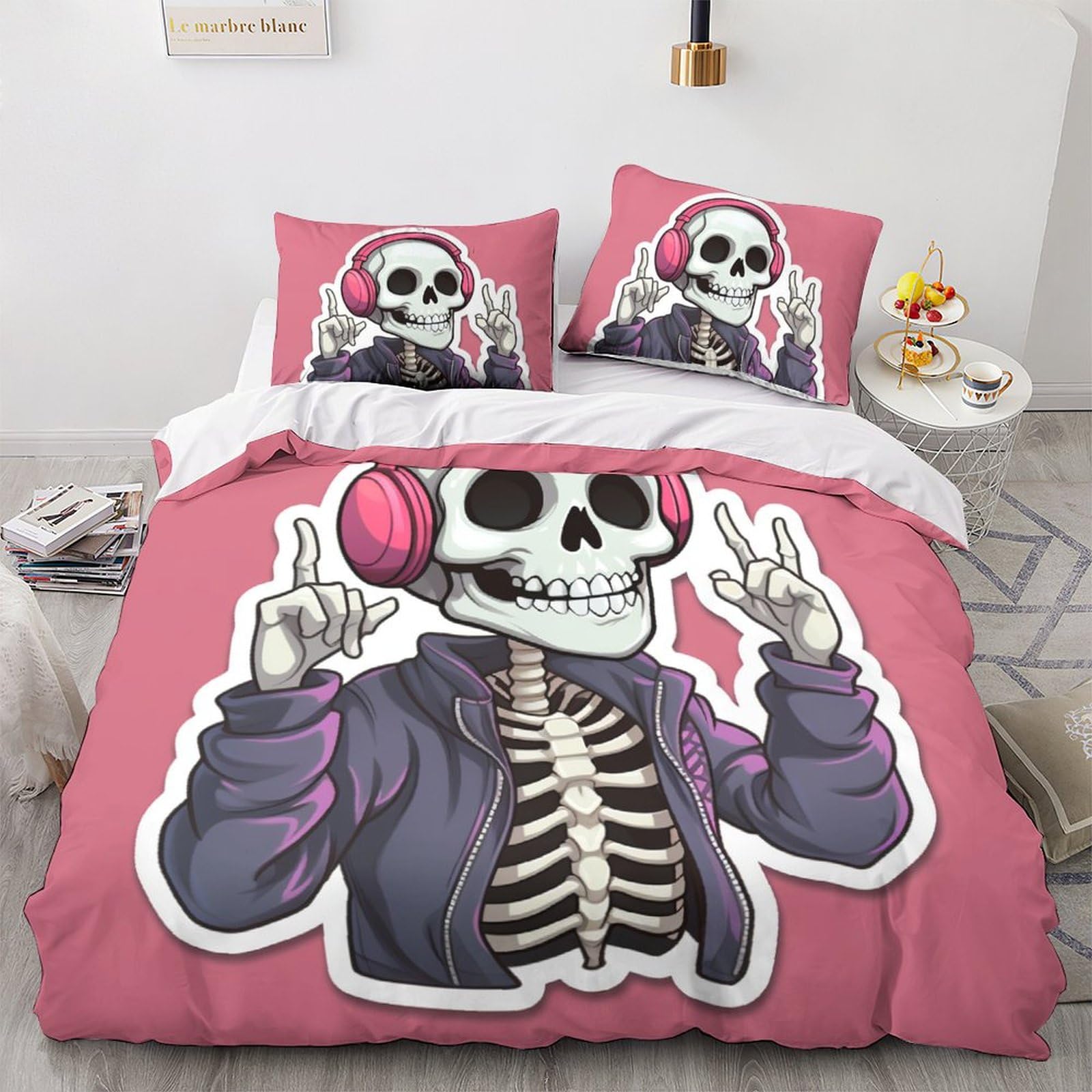 Ensemble de couette skeleton 3D pour éviter les draps rêches grâce à la microfibre douce lit 200x200