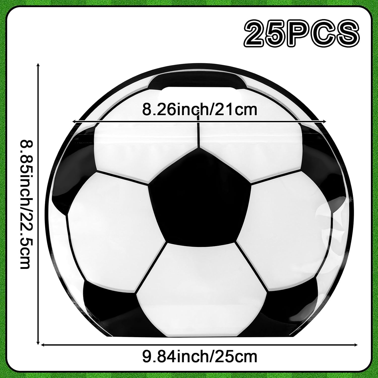 Hxezoc 25 PCS Soccer Goodie Bags with Handles Sealed Stand-Up Treat Candy Bags Sport Snack Bags for Boys Kids Soccer Theme Birthday Party Decoration Supplies