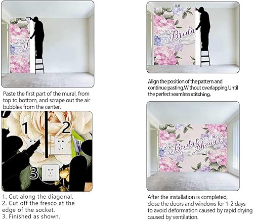 Miniatura 4 de ZYMECH Papel tapiz autoadhesivo para despedida de soltera, papel tapiz decorativo para dormitorio, no necesita pegamento adicional (59 pulgadas de