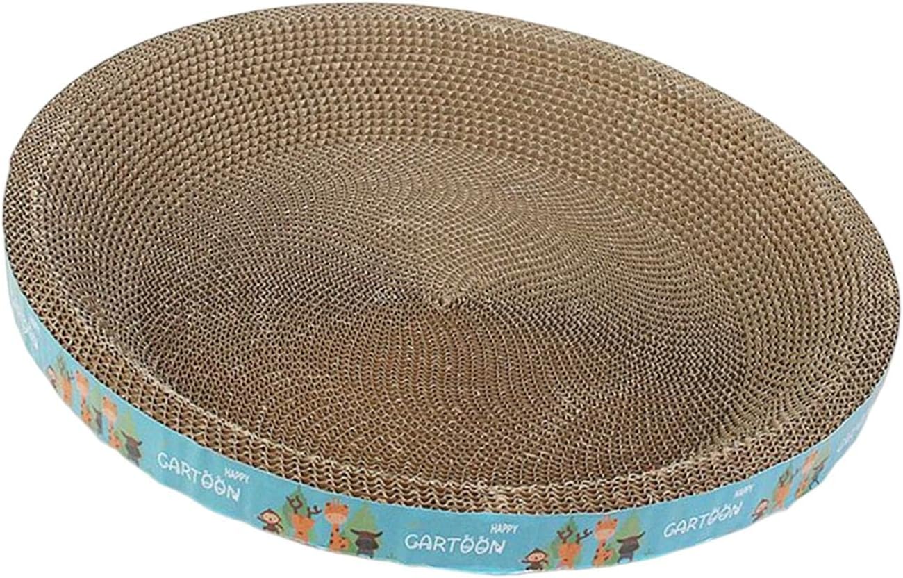 Cats Scratcher Cardboard Cat Scratcher Bed Couch Lounge Training Toy Cardboard Cat Bed Corrugated Scratch Pad for Carpets Protect Furniture, Round Giraffe 43cm