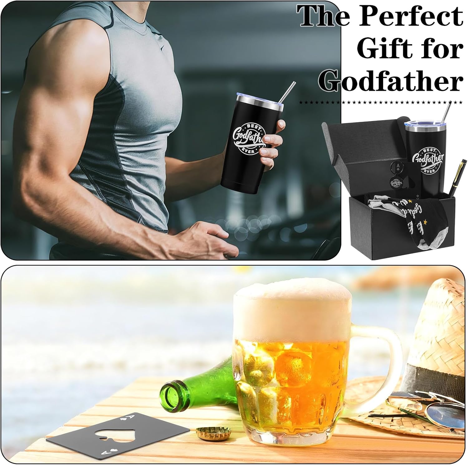 Godfather Proposal Gifts, Will You Be My Godfather Gifts Box Set, God Father Gift Ideas Includes Insulated Tumbler Opener Keychain Socks Christmas Birthday Baptism Fathers Day Present for Men - Image 7