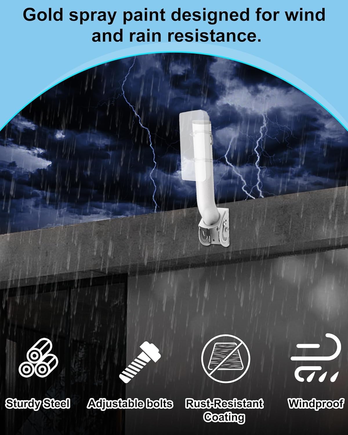 Staffa Antenna, 30 cm (altezza) - Φ3,5 cm Palo Antenna TV, compatibile con antenne Yagi, ponti Ethernet, estensori di rete, punti di accesso esterni AP CPE (set da 4 pezzi)