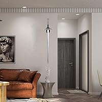 Vista 4 de WANLIAN Estante de espadas montado en la pared, soporte vertical de una sola espada con gancho universal para espada, hacha, espadas de anime, negro