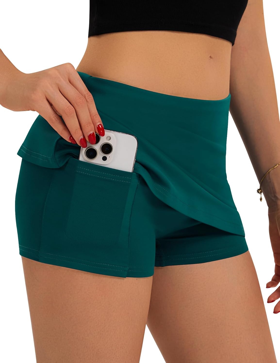 LOMON Women's Low Waist Casual Micro Mini Skirt with Built-in Shorts with Pockets Stretchy Skorts Summer Outfits 2026