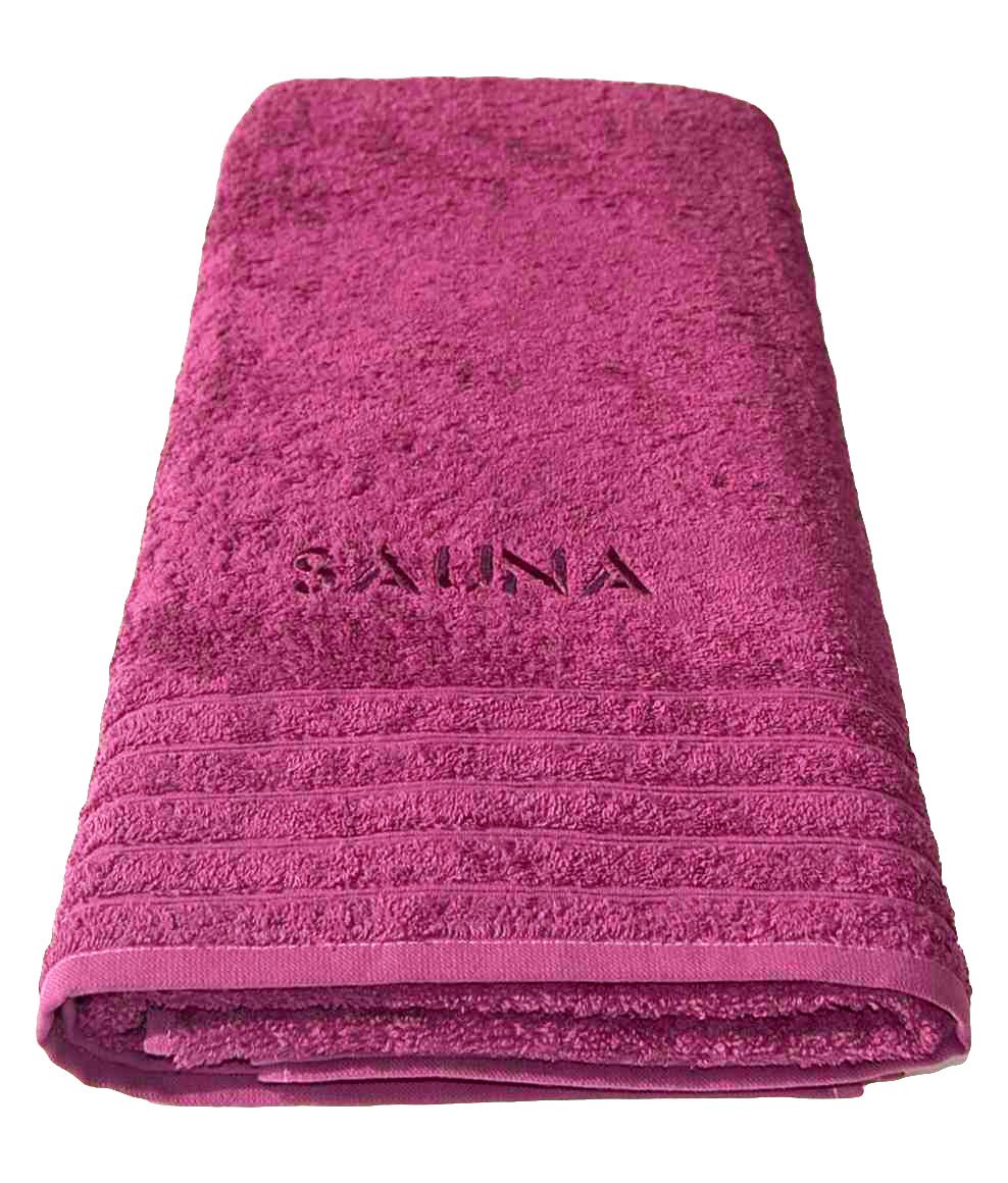 Spa Sauna Towel with Embroidery 80 x 200 cm Fabric 500 g/m² 100 % Cotton Purple