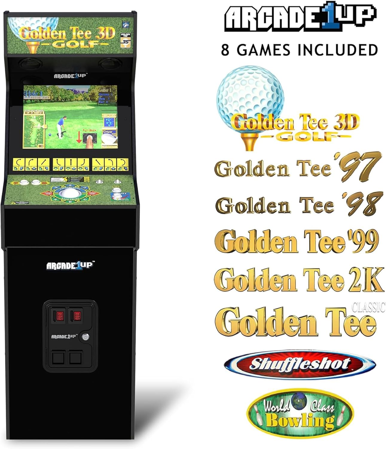 ARCADE1UP Golden Tee 3D Deluxe Arcade Machine, Built for Your Home, Over 5-Foot-Tall Cabinet with 8 Classic Games 4