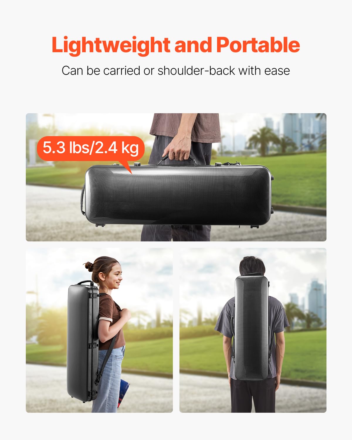Amazon.com: VEVOR 4/4 Full Size Violin Case, Built-in Hygrometer