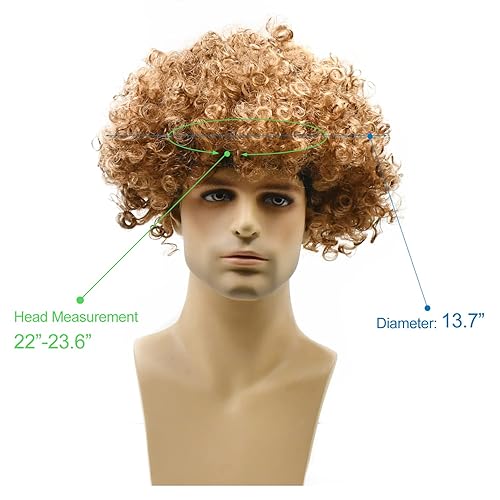 Miniatura 2 de Peluca afro unisex corta y esponjosa, para mujeres y hombres, rizada, discoteca, hippie, para disfraz, cosplay, Halloween, fiesta de Navidad (6