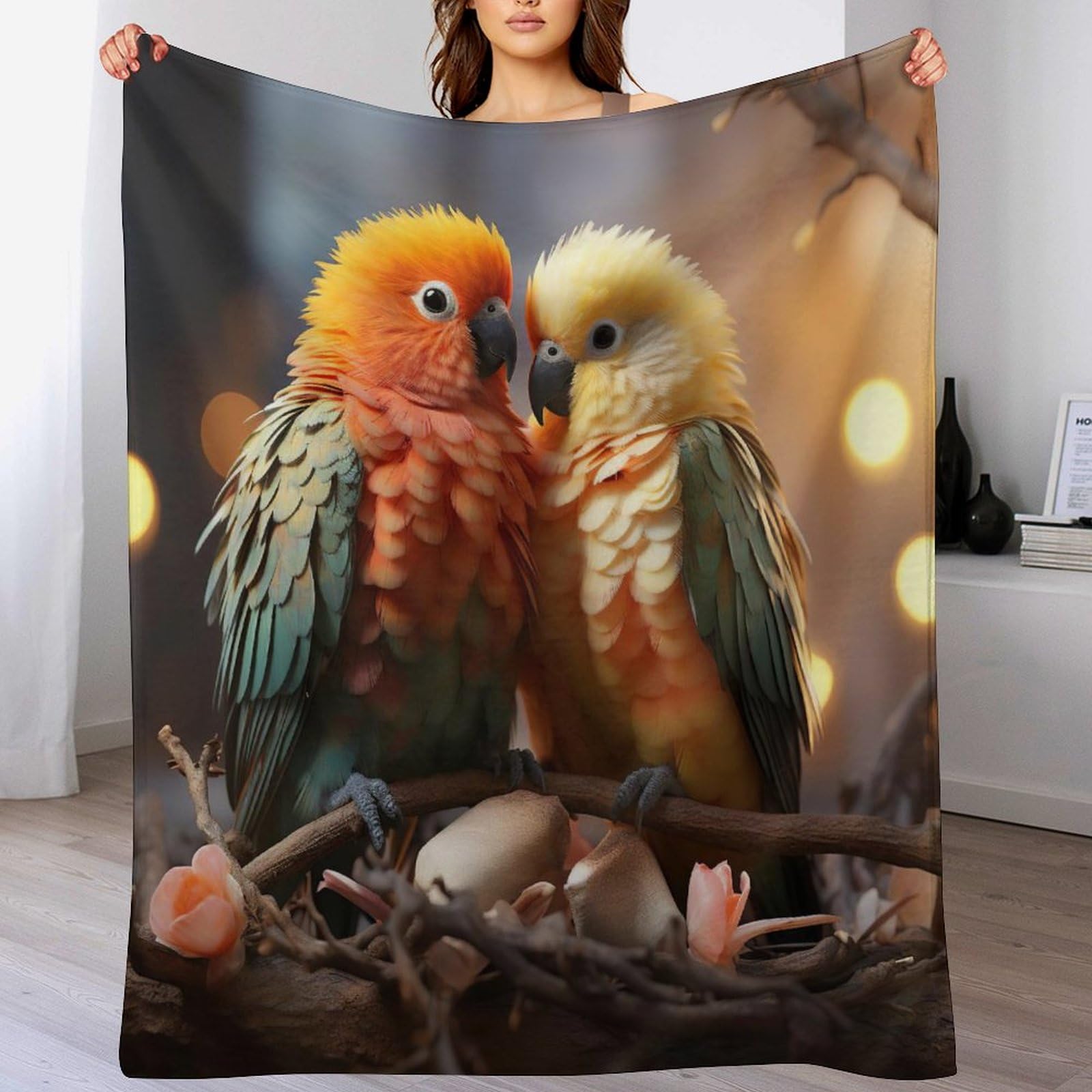 Couverture en flanelle perroquet couverture polaire confortable douce canapé