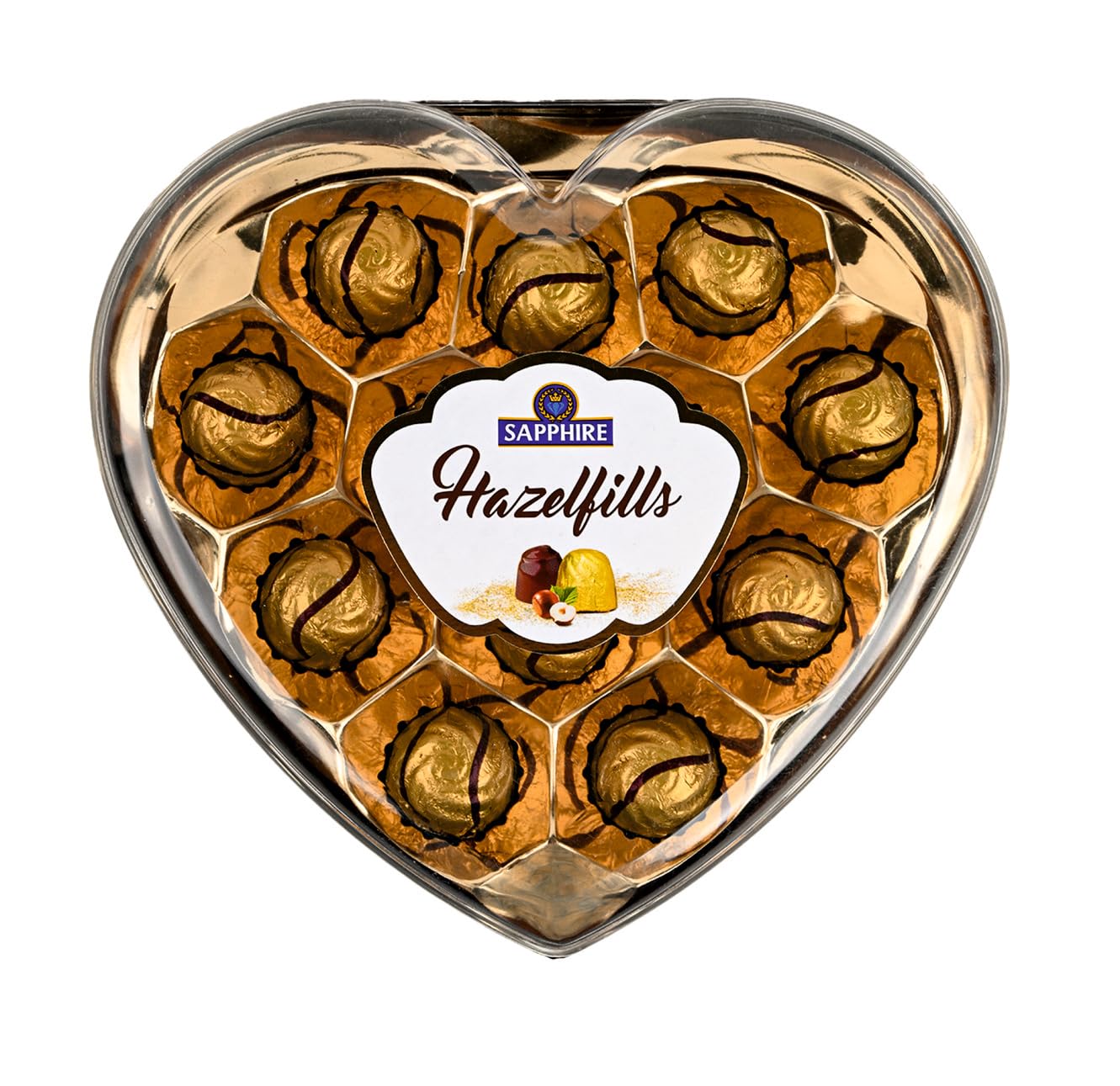 Sapphire Hazelfills T12 - Luxury & Premium Chocolate Gift For Birthday, Anniversary, & Special Occasions, 110g