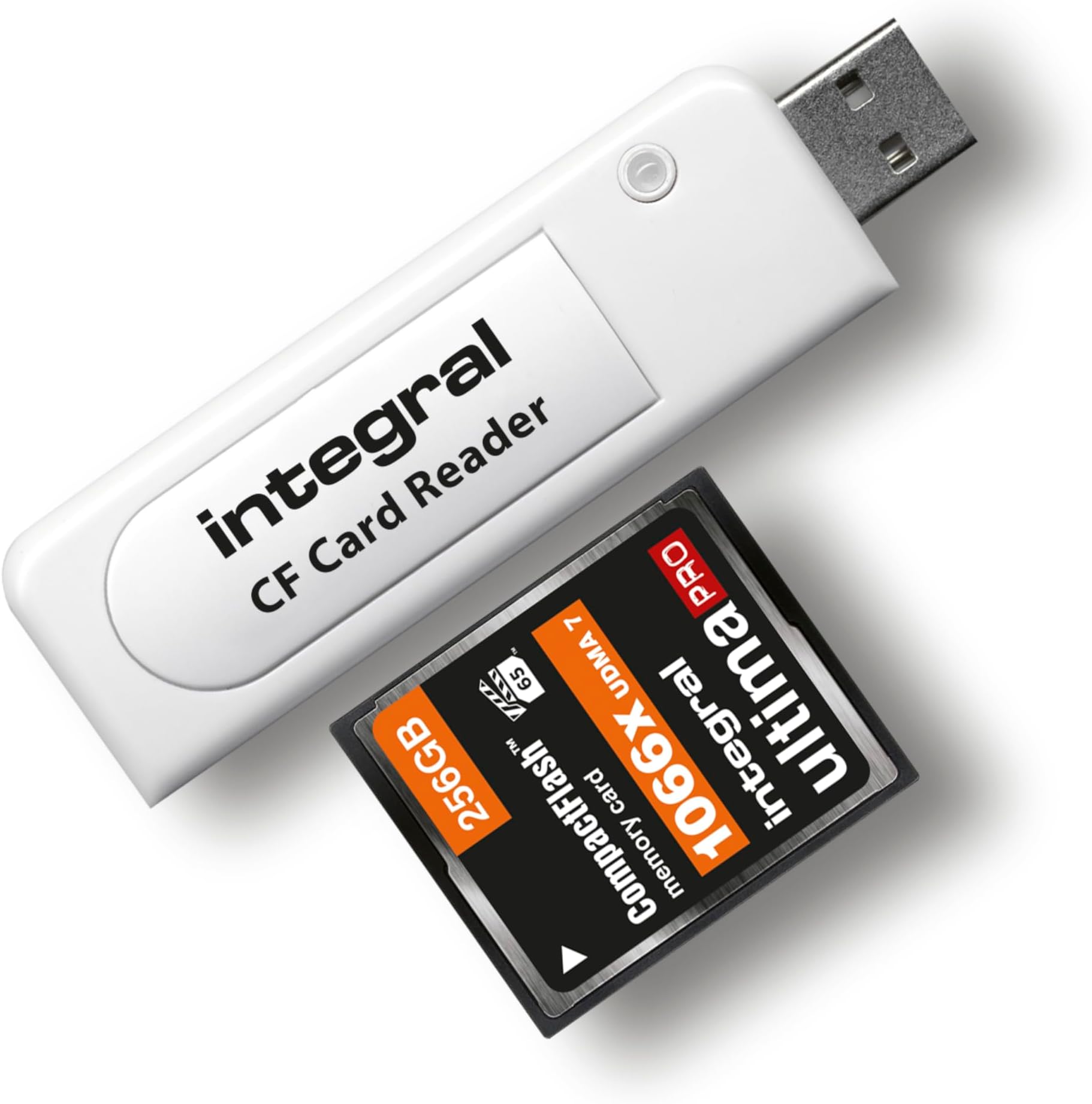 Integral Compact Flash USB2.0 Memory Card Reader Adapter - Plug & Play and Compatible with Windows & Mac