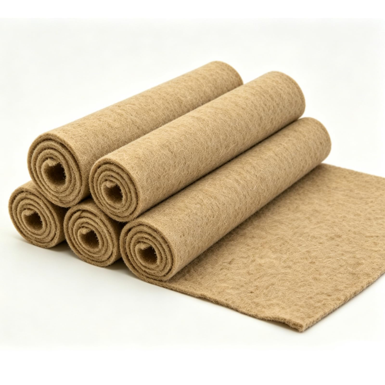 WHBFH Hemp Rodent Mat 50 x 100cm, 5 Pack Large Size Natural Biodegradable Hemp 100%, Durable Grass Bed Mat, Chew Resistant Bedding for Rabbits Guinea Pigs Hamsters Small Animals