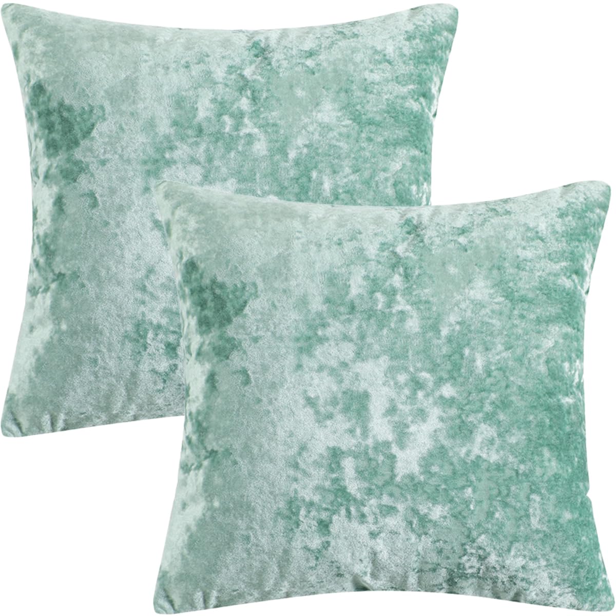HOMTRYLIC Cushion Covers 50x50cm Set of 2 Decorative Crushed Velvet Throw Pillows Covers with Vintage Textured Soft Neutral Cushion Pillow Cases for Sofa Bed Couch Home Decor