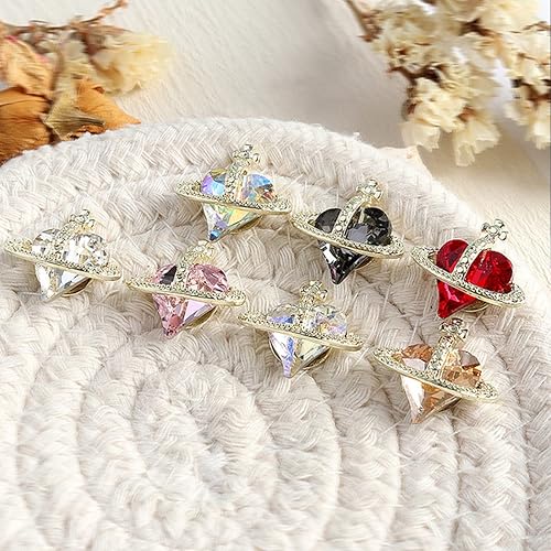 Miniatura 5 de Joyas de uñas de cristal de corazón brillante con diamantes de imitación en forma de corazón, accesorios de arte de uñas de bricolaje (14 unidades)