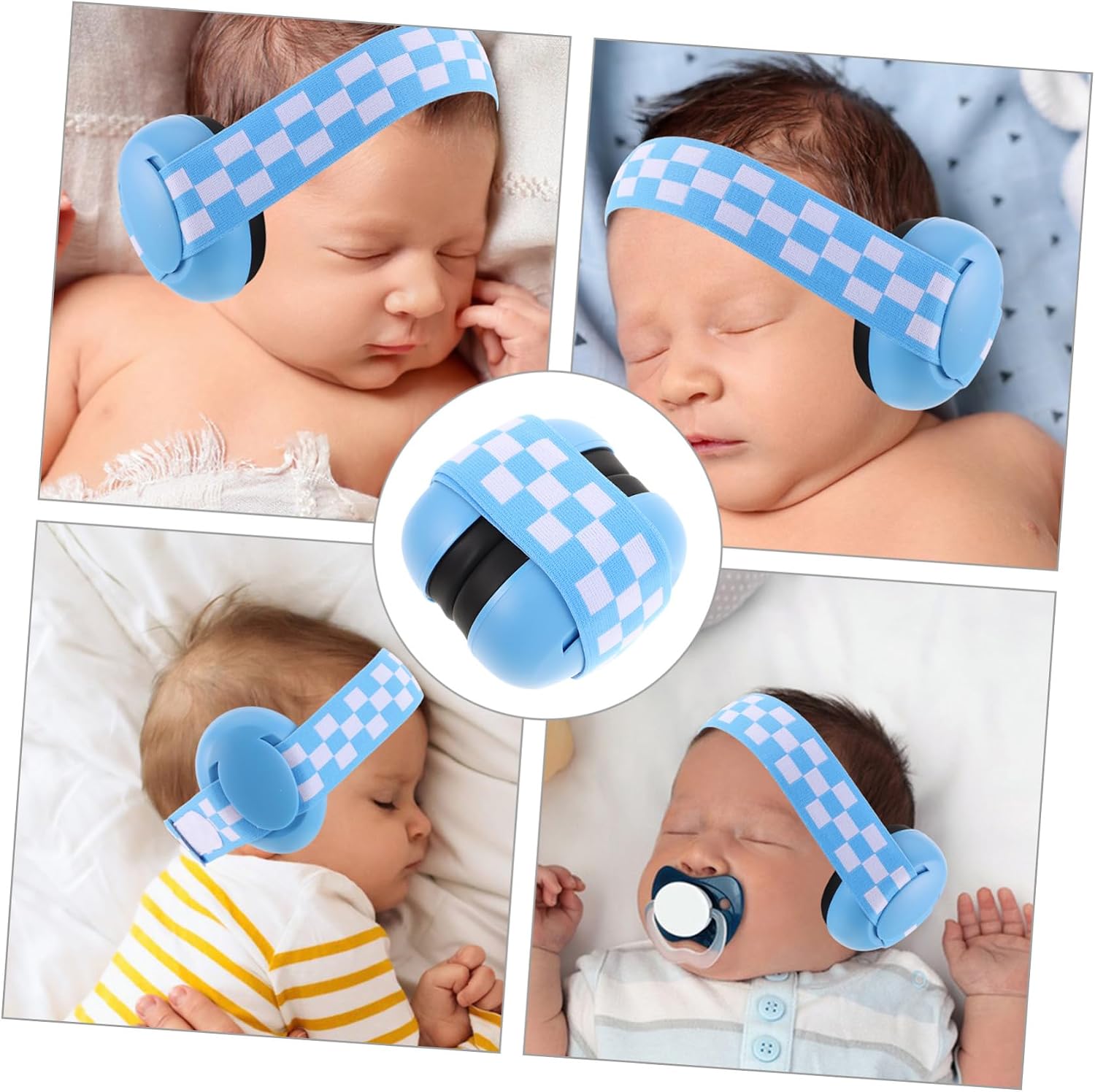 Yardwe Noise Cancelling Baby Ear Muffs with Elastic Headband Infant Ear Protection for Airplane Travel and Noise Reduction Soft Sound Blocking Headphones for Newborns and Toddlers