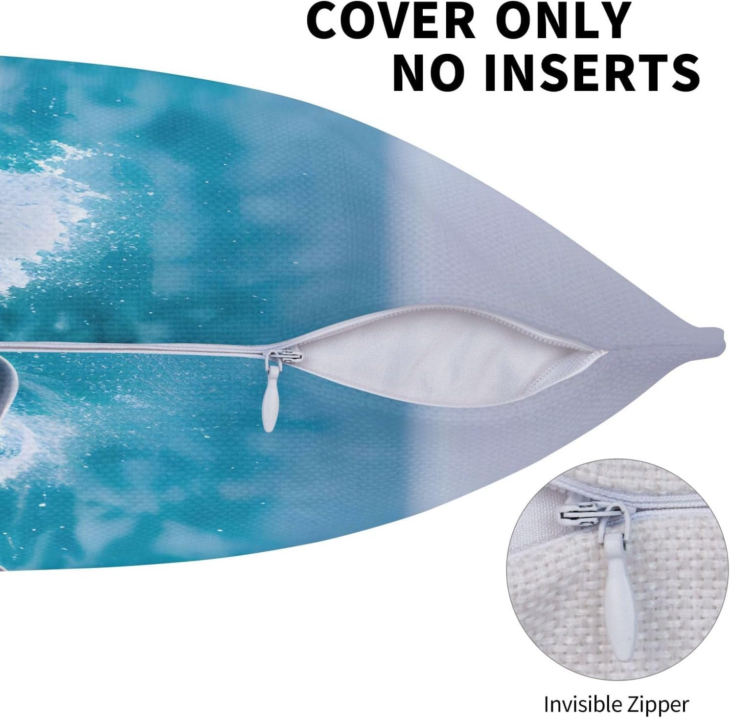 Dolphins in The sea Imitation Linen Pillowcase -2 Sets, Fashionable Home Decoration, Used for Sofas, Gardens, beds