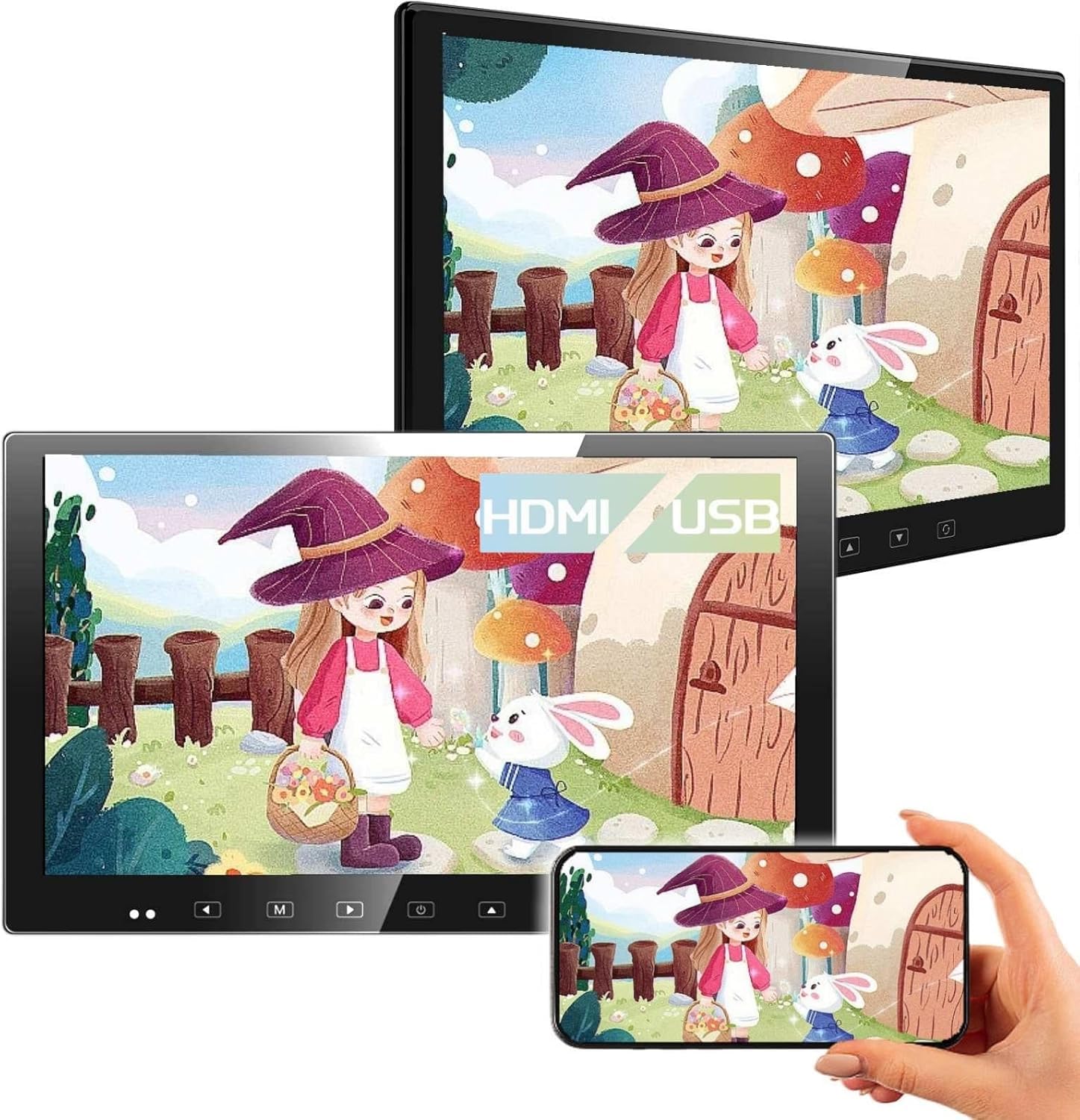 Amazon.co.jp: 【超薄型】SAKUKA ヘッドレストモニター HDMI