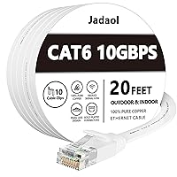 Vista 60 de Cable Ethernet Cat 6 de 50 pies, para exteriores e interiores de 10 Gbps compatible con red Cat7, cables de conexión LAN RJ45 de Internet, cable