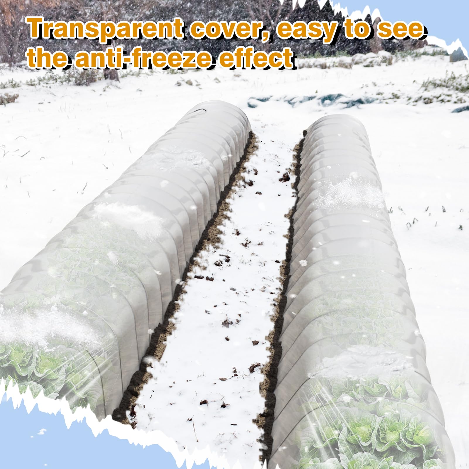 Cubiertas para plantas de 8 mil, protección contra la congelación, 10 x 30 pies, mantas de plástico duraderas para plantas al aire libre, invierno, viento, lluvia, nieve, nieve, cubierta flotante