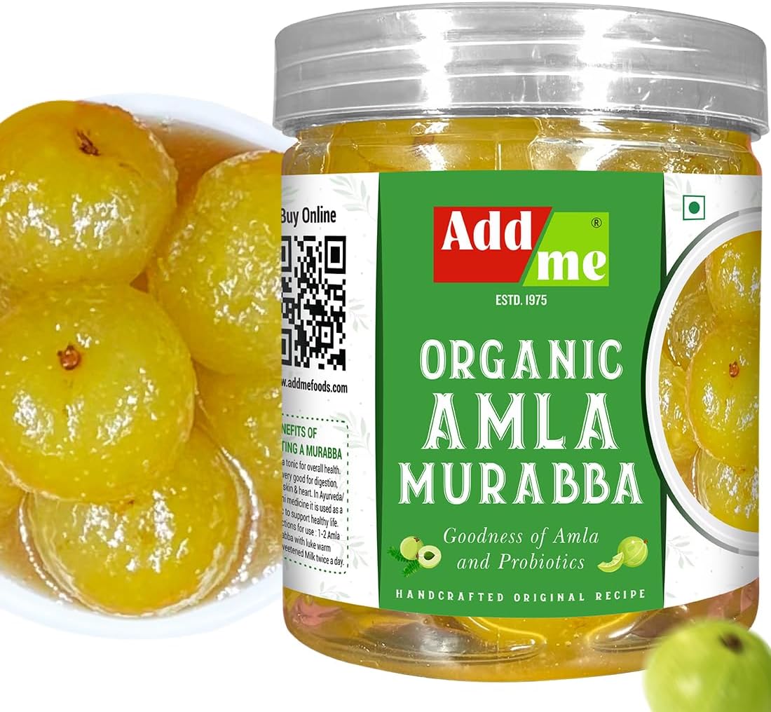 Add me Homemade Dry Amla Murabba 400g | Naturally preserved without sugar syrup amla murabba immunity booster pet jar.