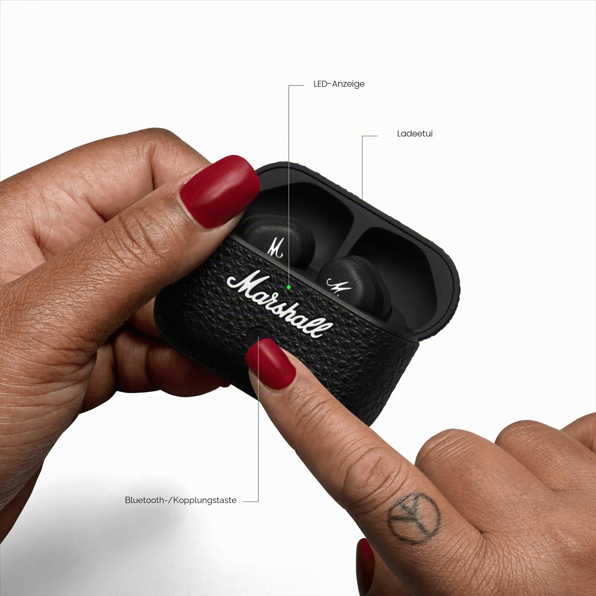Marshall Motif II ANC – True Wireless Active Noise Cancelling Bluetooth-Kopfhörer, Ohrhörer, 30 Stunden Spielzeit – Schwarz