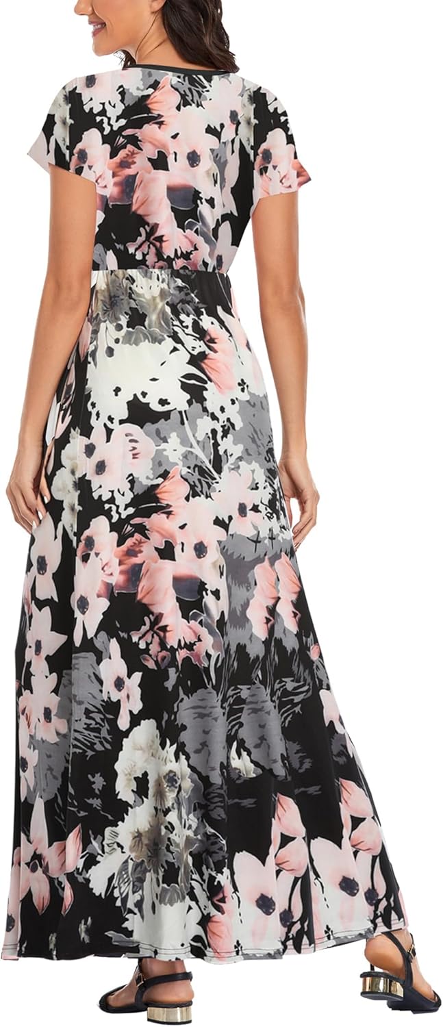 Mommy Jennie Women's Maxi Dresses Short Sleeve Long Casual Summer Sundresses - Image 3