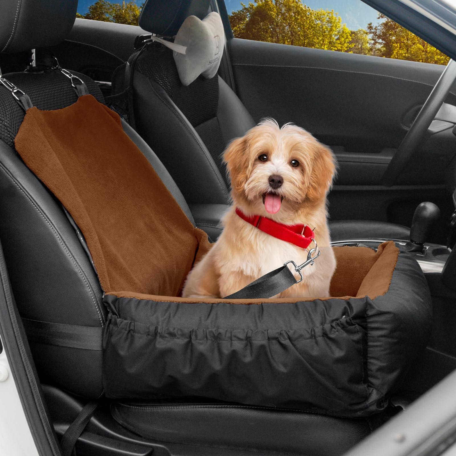 LBFO Dog Car Seat, Pet Car Seat with Storage Pockets and