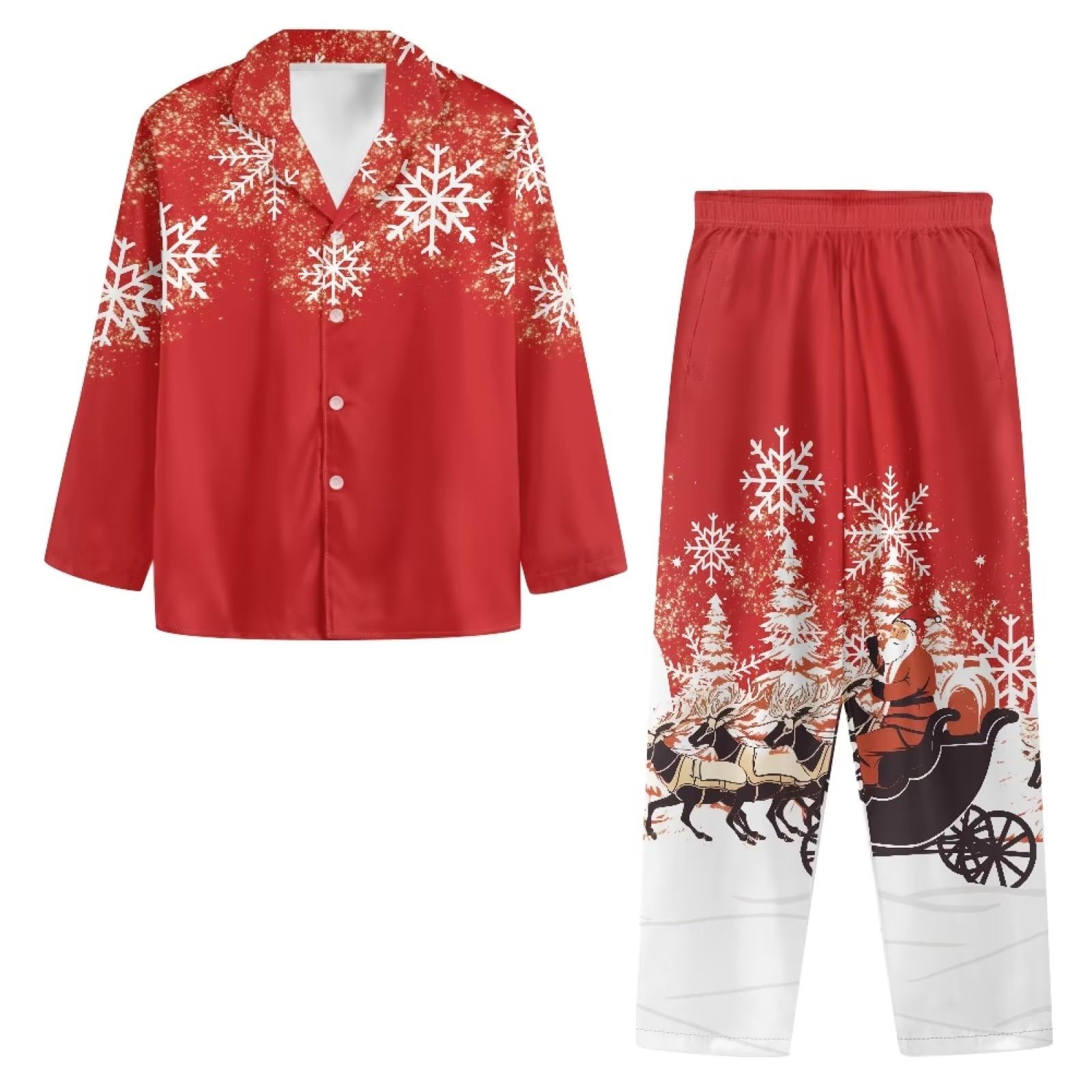 Set pigiama da donna, 2 pezzi, camicia a maniche lunghe e pantaloni lunghi, morbido pigiama per il tempo libero per viaggi, casa, feste, XS-4XL