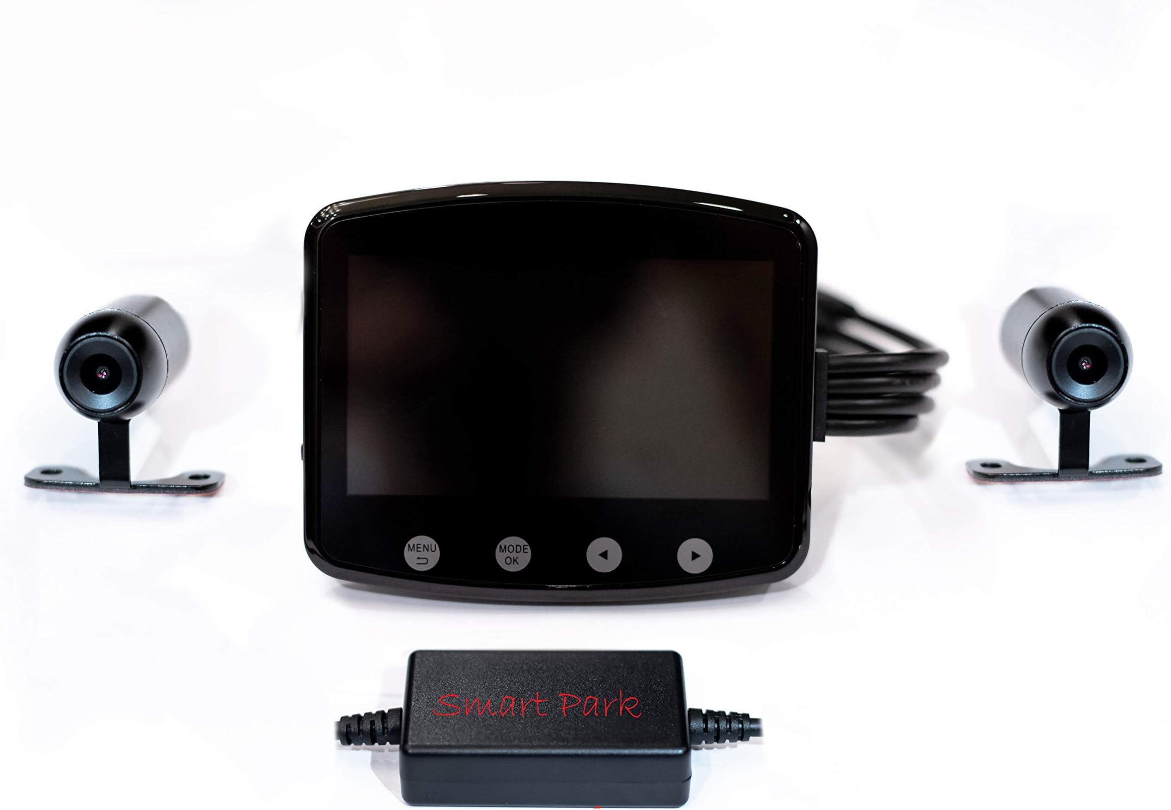 Sykik Rider RW3.0 Fully Waterproof Dual Camera System for Motorcycles with Large 4.5” Fully Waterproof Monitor, Smart Park and Wi-Fi. Full one Year Parts and Labor Warranty by Sikik USA.