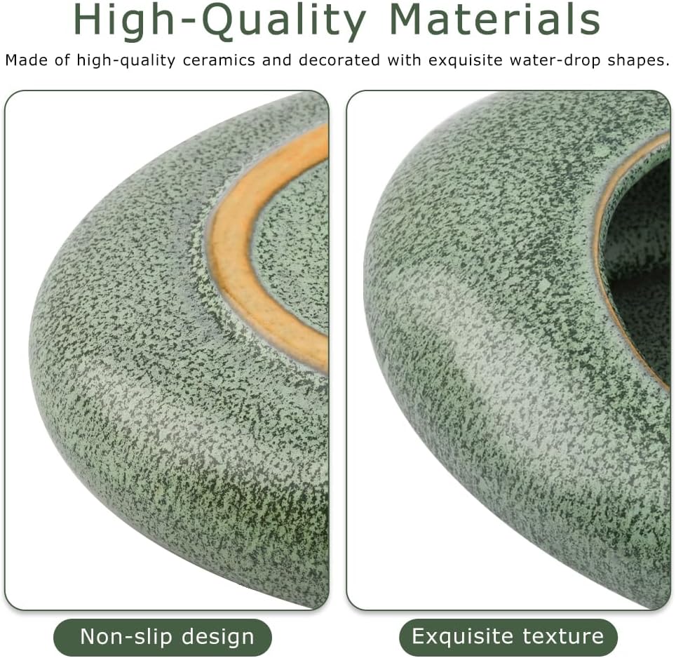 Japanese Ikebana Vase Kit w/ 1.57" Kenzan, Ceramic Pebble Bowl