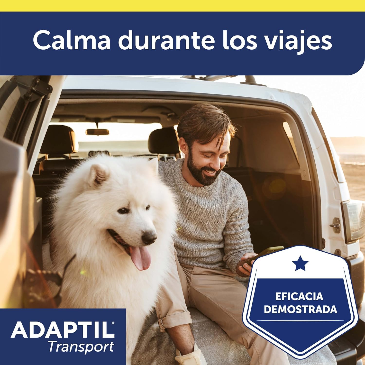 Adaptil Pack Antiestrés para Cachorros - Collar Junior + Spray Transport 60 ml - Calma y Seguridad - Reduce Miedos y Ansiedad - Ideal para Adaptación, Aprendizaje y Viajes