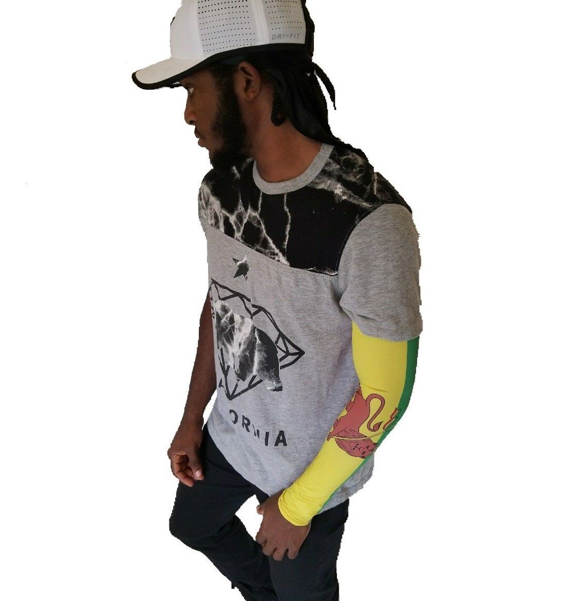 BUNFIREs Lion of Judah Rasta Arm or Calf Sleeve Medium Size 1 Sleeve for Men Women Sunblock Cooler Protective Sports