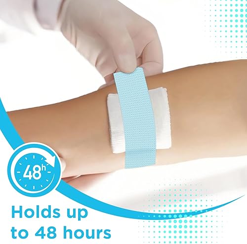 Miniatura 4 de OK TAPE Cinta médica de silicona (2 rollos) para piel sensible, cinta quirúrgica impermeable para asegurar apósitos y gasa, cinta microporosa de