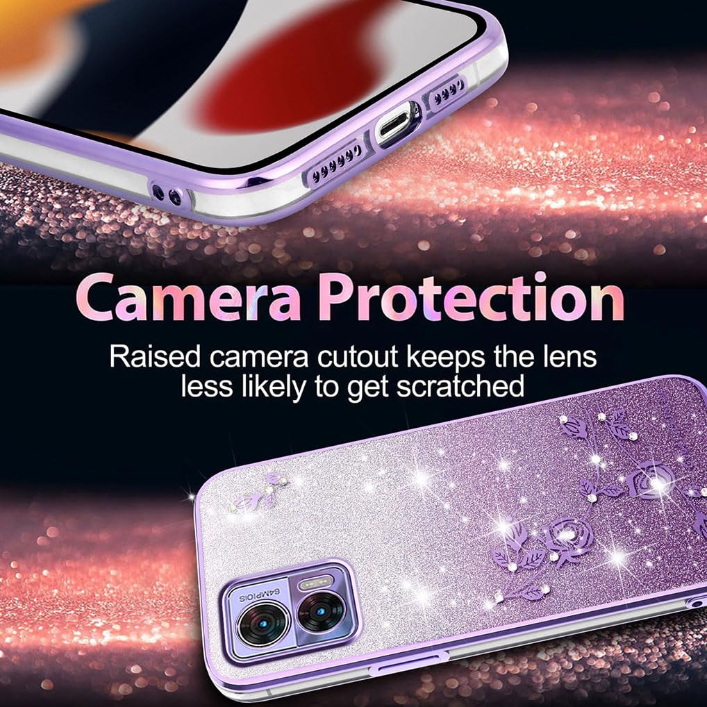MAOGE Cover Per Motorola Edge 30 – Custodia TPU Ultra Sottile, Effetto Gradiente Viola/blu, Antiurto